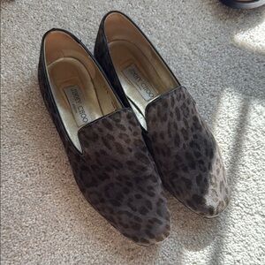 Jimmy Choo Gray Leopard Loafers